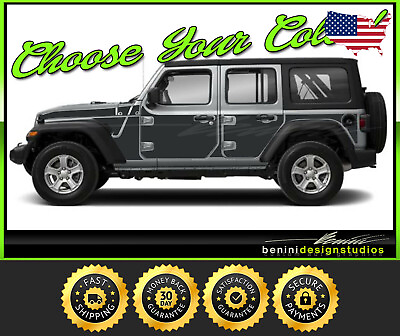#ad Vinyl Decal Protection Panel Kit FITS 07 18 jeep Wrangler JL Unlimited 4 Door $174.82