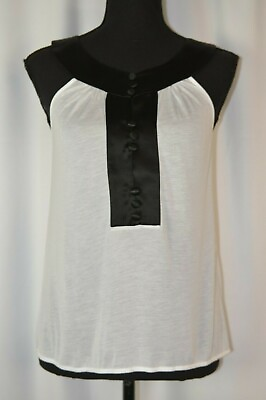 #ad Karl Lagerfeld Women#x27;s Sleeveless Blouse Size 40 Silk Blend Italy NWT 8 US Boho $69.29