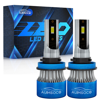 #ad AUIMSOCO H11 LED Headlight Light Bulb Halogen Replacement White Color 6000K 2pcs $24.99