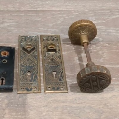 #ad Vintage 1890#x27;s BLW Victorian Doorknobs Backplates amp; Mortise Lock. Unrestored $79.98