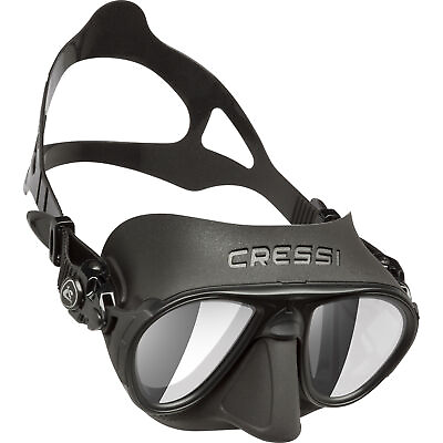 #ad Used Cressi Calibro SF Dive Mask Black Black HD Mirrored $45.95