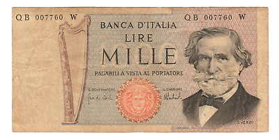 #ad Italy VF Note 1000 Lire 1973 P 101c Signature Carli amp; Barbarito Low Shipping $2.50