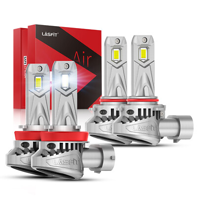 #ad Lasfit H11 9005 LED Headlight Bulb High Low Beam Super Bright White LCair Series $79.98