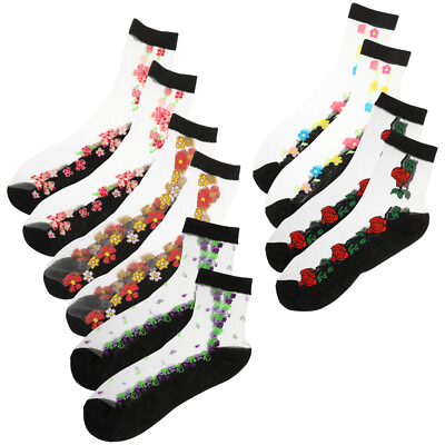 #ad 5 Pairs Cotton Socks Hollow Out Mesh Net Stocking Stuffers#x27; Stockings $10.41
