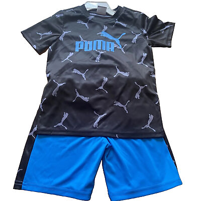 #ad Puma Little Boy#x27;s Kids 2 Piece Logo Tee amp; Shorts Set Size 4T Athletic Wear New $22.00