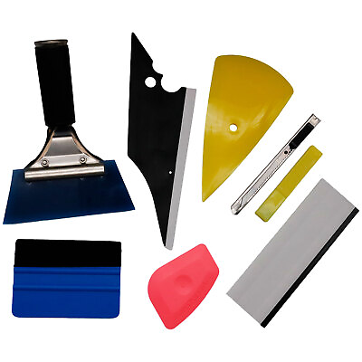 #ad US Stock 8 in 1 Vehicle Glass Protective Film Installing Car Window Tools Kit $9.48