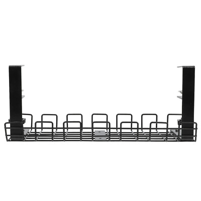 #ad Office Cable Stand Desk Hanging Shelf Under Organizers Wire Holder Table $49.98
