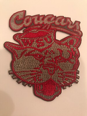 #ad WSU Wazzu Washington State Cougars Vintage Embroidered Iron On Patch 3” X 2.5quot; $6.99
