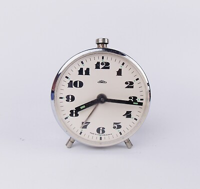 #ad Vintage 1980s Alarm clock PRIM Czechoslovakia Retro Old Desk table watch decor $25.00