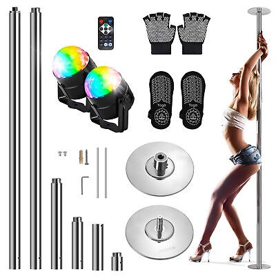 #ad SereneLife Professional Spinning Dancing Pole Portable amp; Removable Fitness P $130.99