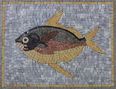 #ad Animal Fish Underwater Handmade Art Decor Marble Mosaic $492.00