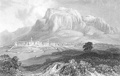 #ad Greece ANCIENT NEW CORINTH Kórinthos GULF 1833 Landscape Art Print Engraving $19.99