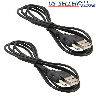 #ad 2pcs USB to 3.5mm x 1.35mm Barrel Connector 5V DC Power Cable Jack Male 5ft $6.19