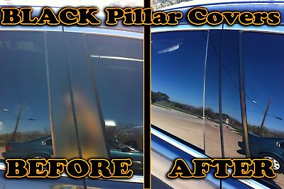 #ad Black Pillar Posts for Mercedes 190E 4dr 82 93 6pc Set Door Cover Trim Piano $44.99