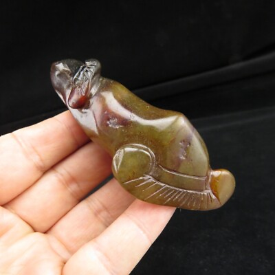 #ad Chinese old jade handmade carving natural jaderu yipendant Q 061 $18.00