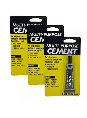#ad ✅ 3 Pack Multi Purpose Glue 0.5oz Tubes Household Repairs Clear amp; Strong $14.99