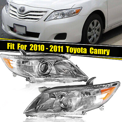 #ad Leftamp;Right Headlights For 2010 2011 Toyota Camry Sedan Chrome Clear Reflector $70.19