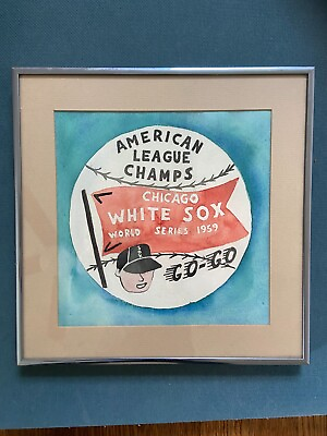 #ad Water Painting from the 1959 Chicago White Sox Press Pin $50.00