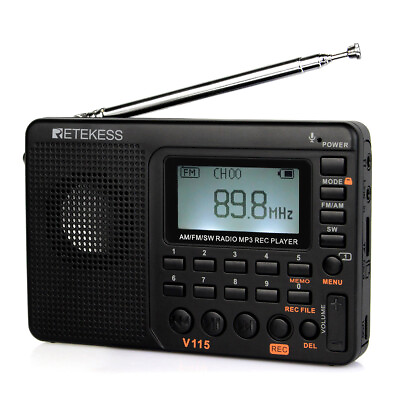 #ad Retekess V115 Portable AM FM SW Radio MP3 Player Rechargeable Digital Gifts Home $22.99