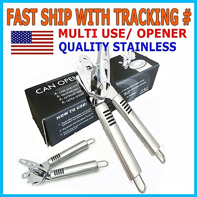 #ad Can Opener Smooth Edge Manual Stainless Steel Handy Easy Turn Knob $5.95