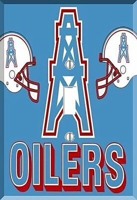 #ad Houston OILERS Throwback Football Team NFL Light Switch Plate Outlet Wall Cover $9.70