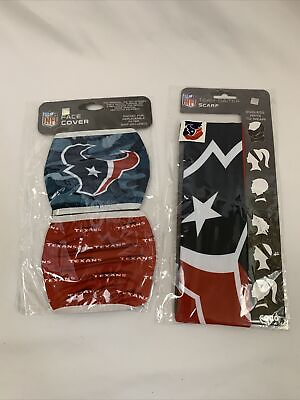 #ad NFL Texans Face Mask Cover amp; Team Gaiter Scarf Lot Red White amp; Blue NWT $6.99