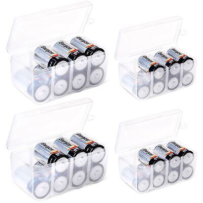 #ad Set of 4 Two C and Two D Battery Storage Box Battery Storage Case Battery... $19.68