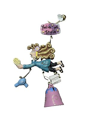 #ad Karen Rossi Youve get style Hanging Fairy Angel Terra Cotta Bell Figure Ornament $12.50