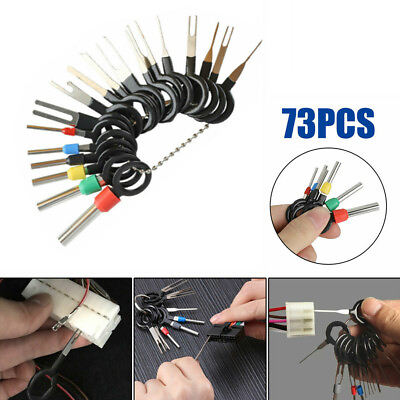 #ad 73Pcs Wire Terminal Removal Tool Car Electrical Wiring Crimp Connector Pin Kit $14.87