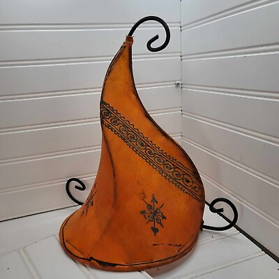 #ad Moroccan Floor Lamp Goat Skin Henna Handmade Decorative Home Orange $35.00