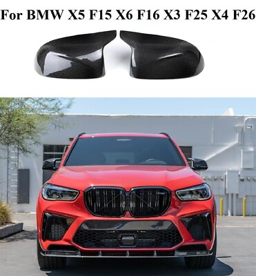 #ad M Style Genuine Carbon Fiber Mirror Caps Fit For BMW X5 F15 X6 F16 X3 F25 X4 F26 $114.99