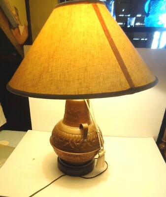 #ad Vintage Frederick Cooper of Chicago Country Style Copper Table Lamp w Shade $149.95