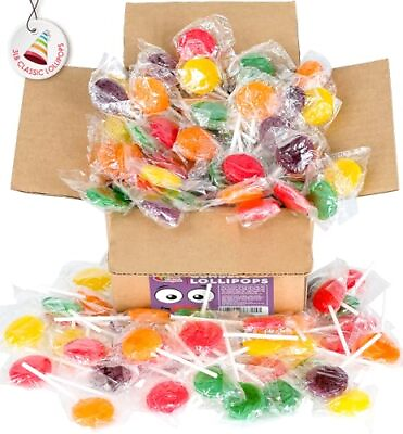 #ad Lollipops – 3 Pounds – Classic Lollipops Individually Wrapped – Flat Lolipops... $36.09