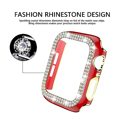 #ad Worryfree Gadgets Bling Bumper Case for Apple Watch Red Gold 40mm C19 RDGD40 $22.39