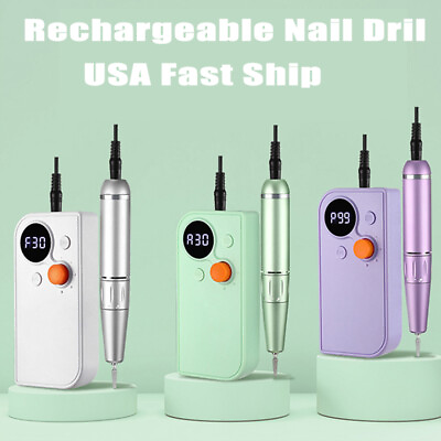 #ad 30000RPM Rechargeable Electric Nail Drill Manicure Machine For Nail Gel Remove $29.99