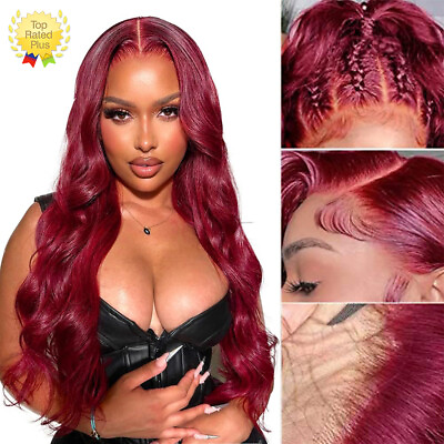 #ad Burgundy Lace Front Wigs Human Hair 13×4 99J Glueless Body Wave Wigs Human Hair $62.98