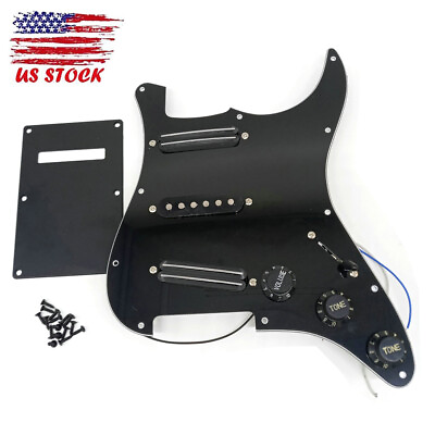 #ad 3 Ply SSS Dual Rail Loaded Pickguards Pickup Back Cover Plate for Strat ST SQ $37.51