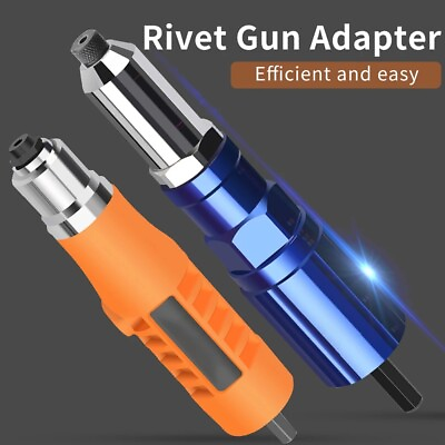 #ad Electric Rivet Gun 2.4 4.8mm Rivet Nut Gun Drill Adapter Cordless Riveting Tool $23.25