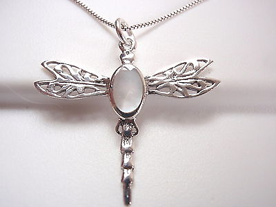 #ad Mother Of Pearl Dragonfly Filigree 925 Sterling Silver Pendant Corona Sun $19.99