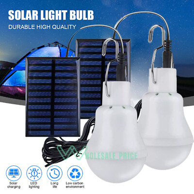 #ad Portable Solar Panel Powered LED Lights Bulb Light Tent Lamp Camping Out Indoor $13.09