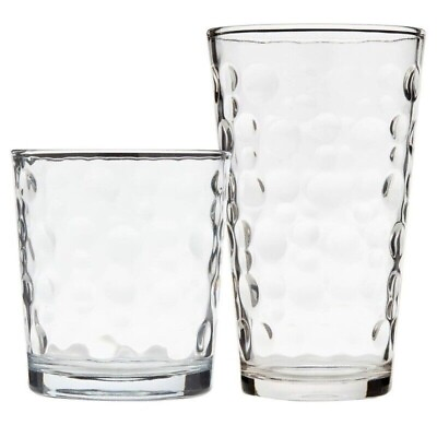 #ad Hemby 16 Pieces Clear Glass Set $23.98