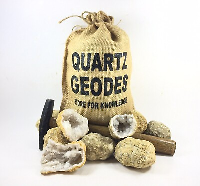 #ad 20 Break Crack Open Your Own Whole Quartz Geodes W Gift Bag 2quot; Crystal Rocks $38.95