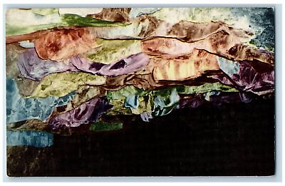 #ad c1950 Ceiling Of The Cave Highly Colored Rock Shoshone Ice Caves Idaho Postcard $29.95