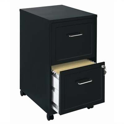 #ad Scranton amp; Co 18quot; 2 Drawer Modern Metal Mobile Vertical File Cabinet in Black $89.09