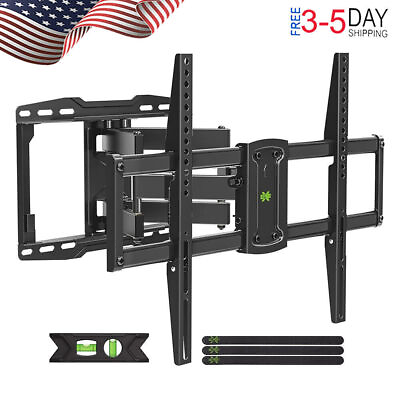 #ad Full Motion TV Wall Mount W Dual Articulating Arms Swivel Tilt Alloy Steel New $78.95