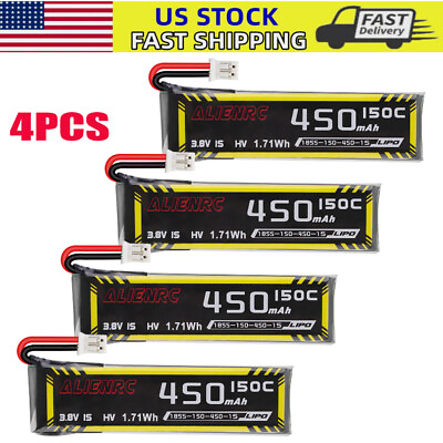 #ad 4X 3.8V 450mAh HV Lipo Battery 50C 100C JST PH2.0 for for RC Car Truggy Airplane $14.24