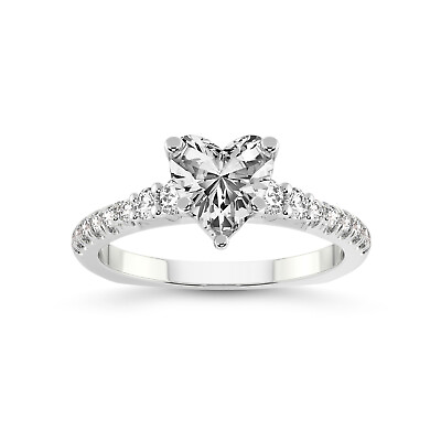 #ad IGI Certified Lab Created Diamond Ring 14K or 18K Gold Geneva Side Stone Ring $1637.80