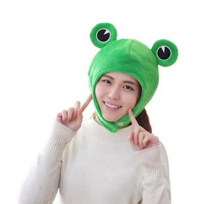 #ad 1PC Cosplay Costume Funny Frog Shaped Hat cute plush frog hat Cosplay Party $11.88