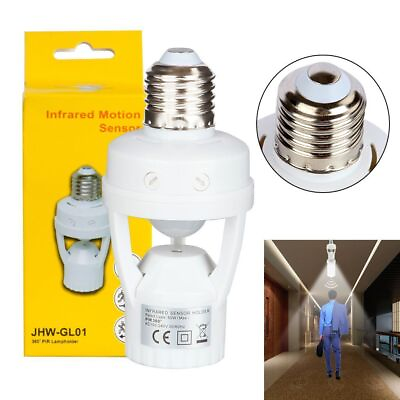 #ad New Motion Sensor Socket Dimmable Light Lamp Bulb Adapter Holder For E27 Base $8.72