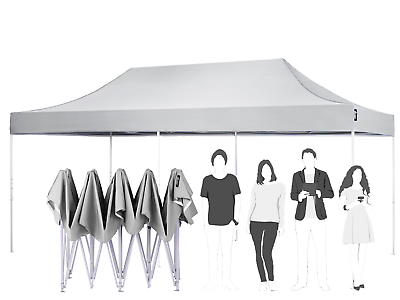 #ad AMERICAN PHOENIX 10x20 Pop Up Outdoor Canopy Tent White Frame $179.25